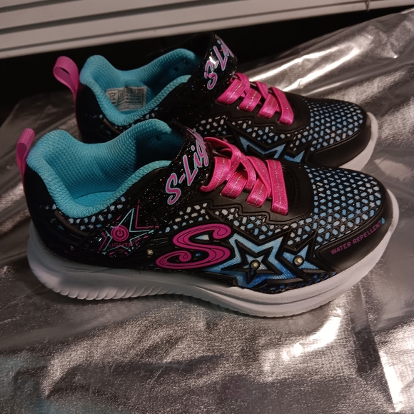 Skechers Girls S-lights size 11 - Picture 2 of 5